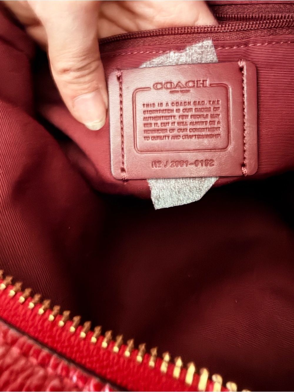 COACH Pennie Red Pebbled Leather Shoulder Crossbody Bag 6152 NEW - Picture 5 of 16